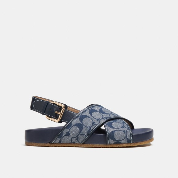 NWT Coach Outlet Adora Sandal In Signature Chambray - Picture 4 of 6